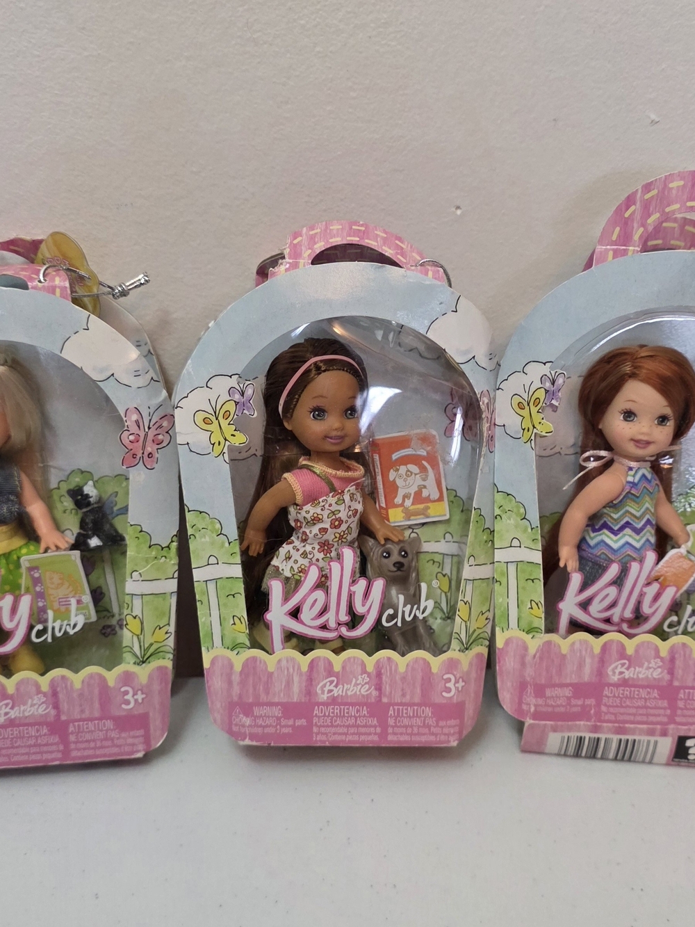 Mattel Barbie Vintage: Kelly Club 3 Fashion Dolls With Accessories & Pets (NIB)